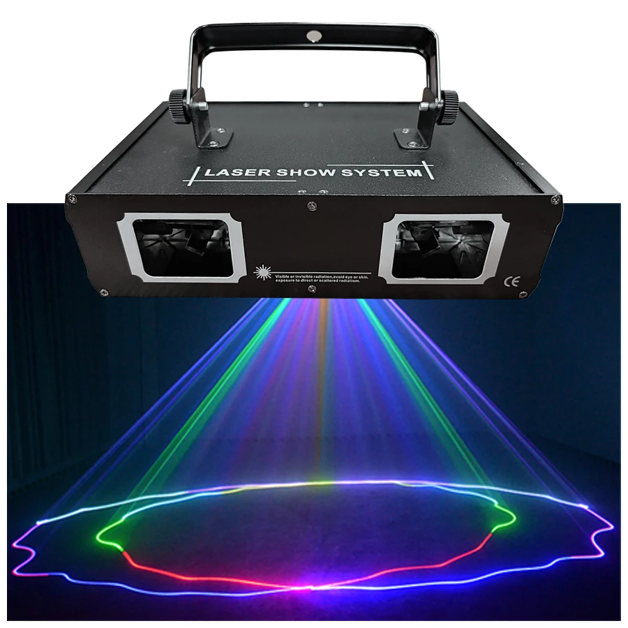 Disco Dual Lens RGB Beam Line Scanner Projector Laserlamp Dmx512 Geschikt voor Disco DJ Party Wedding Bar Stage Light