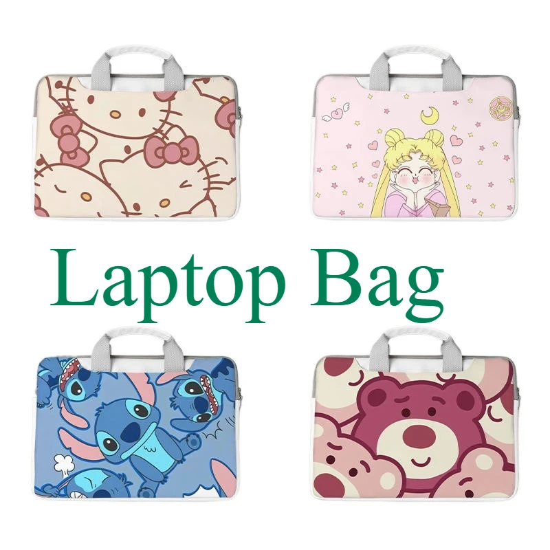 

Sanrio Hello Kitty Laptop Bag Kuromi Stitch Cute Large Capacity Tablet Organizer Cartoon Handbag Laptop Case 15in 13in 14in 16in