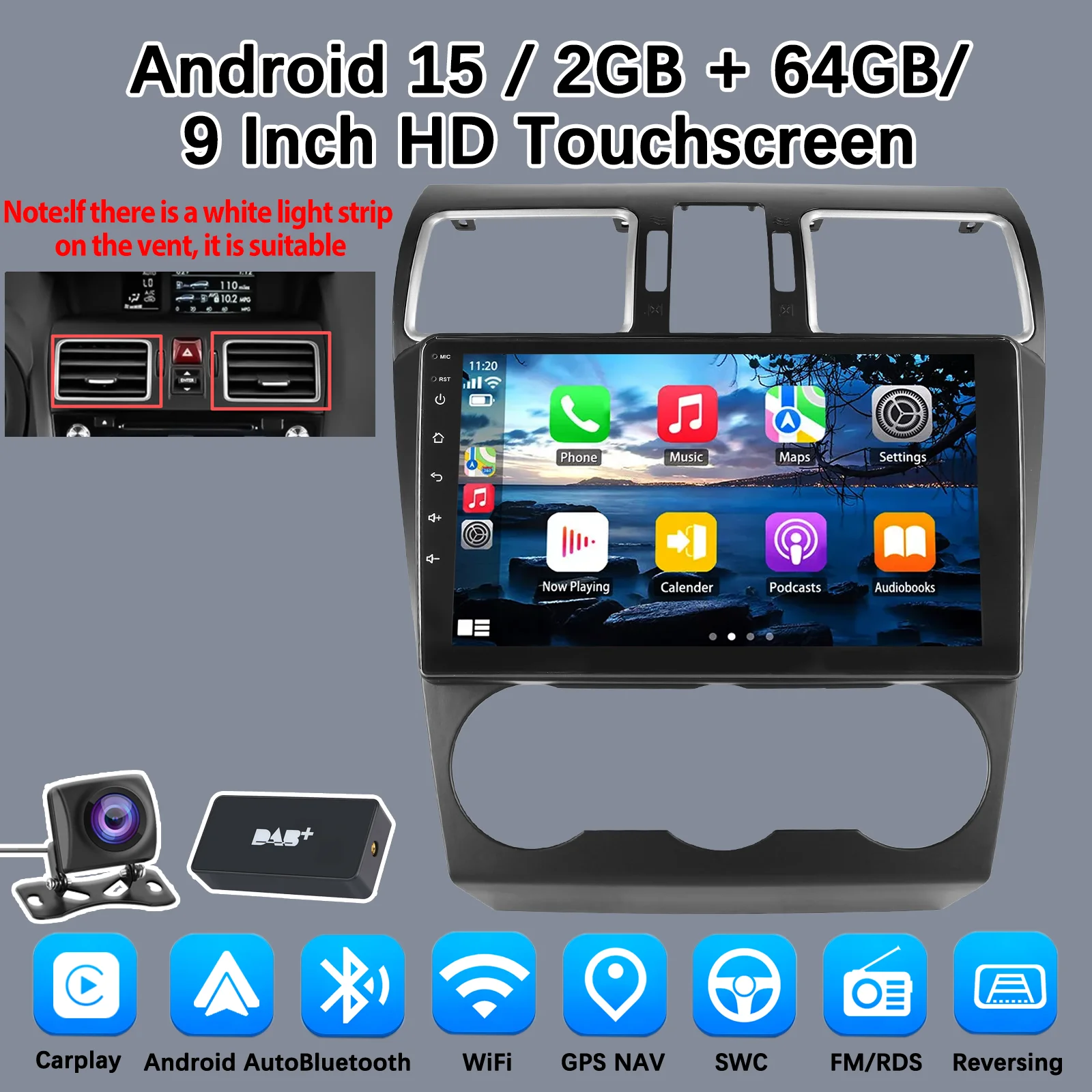 Carplay Android 15 Auto voor Subaru Forester 4 SJ XV WRX 2012-2015 2018 2 Din Auto Multimedia Stereo Speler GPS Navigatie Wifi