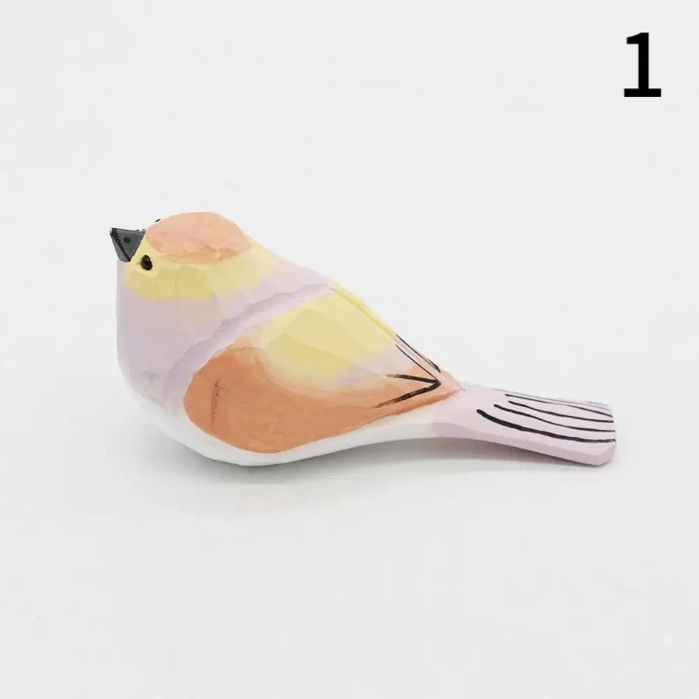 

Desktop Ornament Cute Wood Carving Bird Handmade Carving Small Bird Ornament Painting Mini Wooden Bird Figurine Tabletop