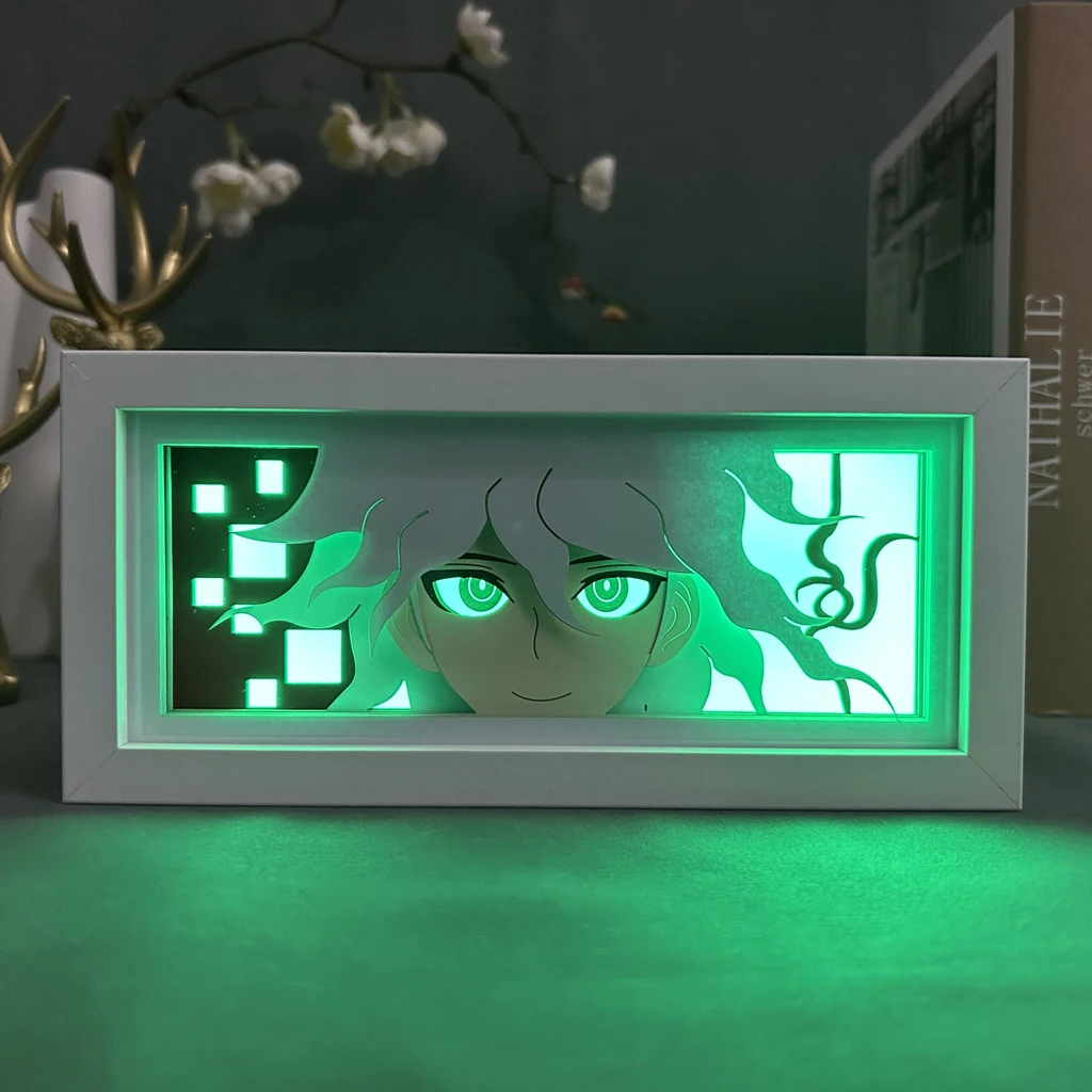 

Paper Cut Anime Light Box Danganronpa 2 Nagito Komaeda for Bedroom Decor Birthday Gift Manga Shadow Box Lightbox Desk Table Lamp