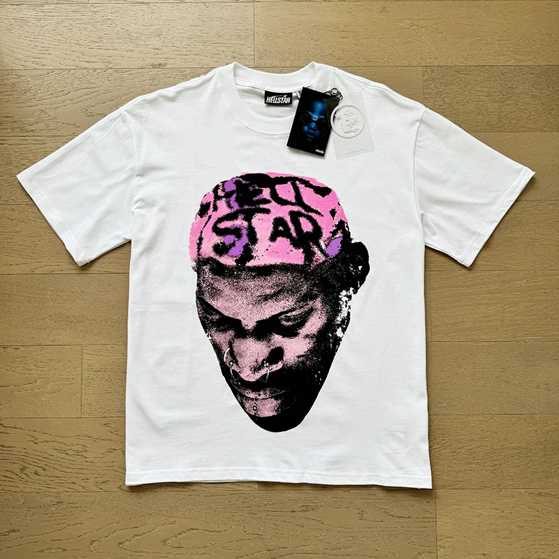 تيشيرت Hellstar للرجال والنساء ، نقش مطبوع ، كبير الحجم ، هيب هوب ، جيد التهوية ، مريح ، قطن ، أكمام قصيرة ، صيف ، جديد ، Y2K