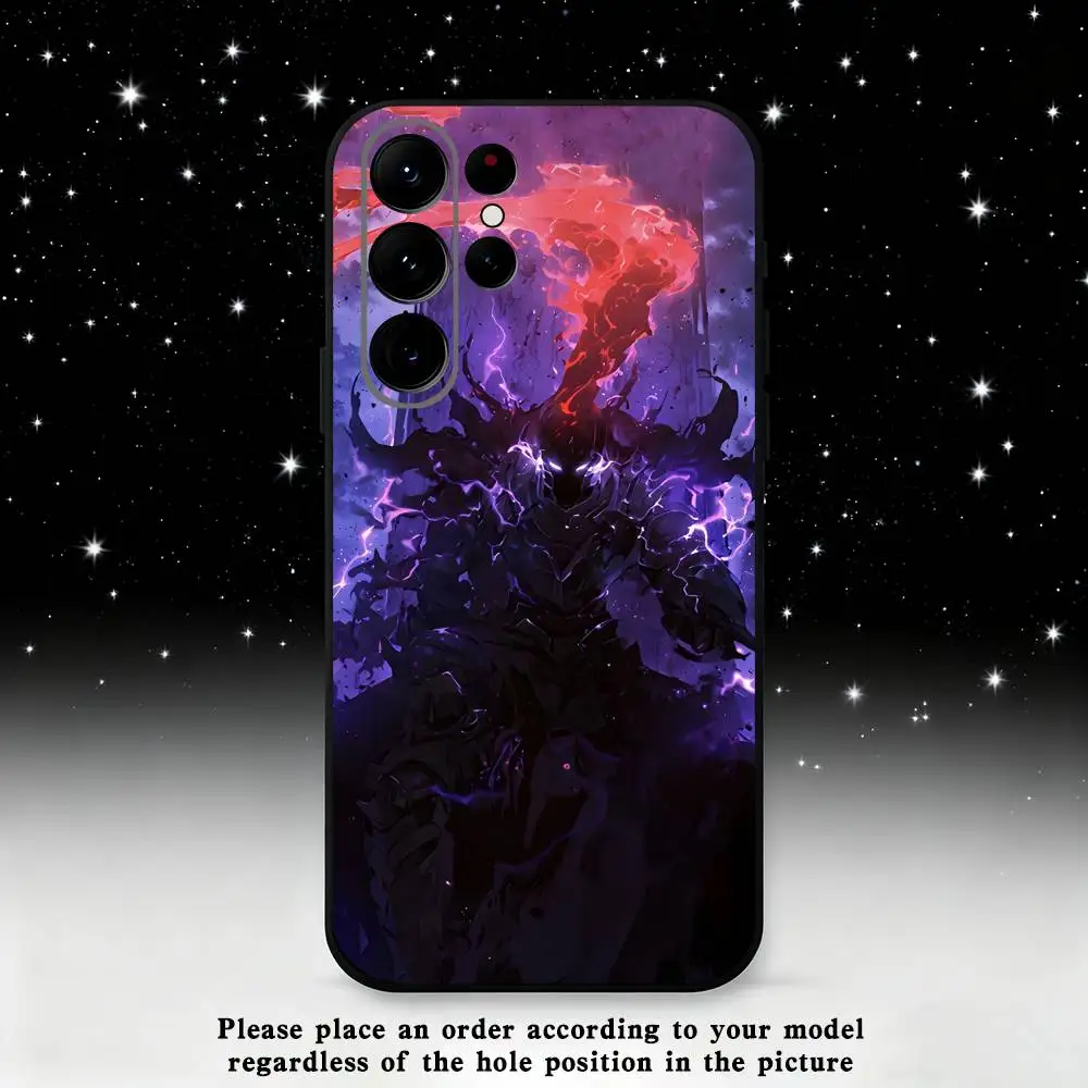 حافظة هاتف أنيمي إيجريس التسوية لهاتف سامسونج S25، S24 Ultra، S20، S30 plus، S22 plus، S23، S30 Ultra 5G غلاف أسود من السيليكون #5