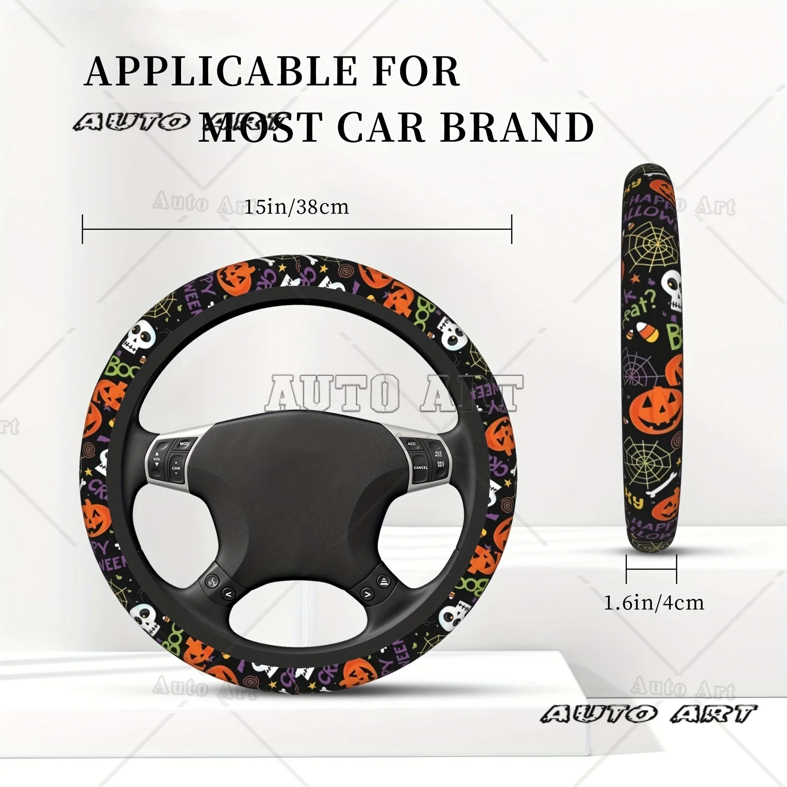 Halloween Scary Movie Steering Wheel Cover Universal 15 Inch For Men And Women Car Accessories Halloween Scary Car Accessories