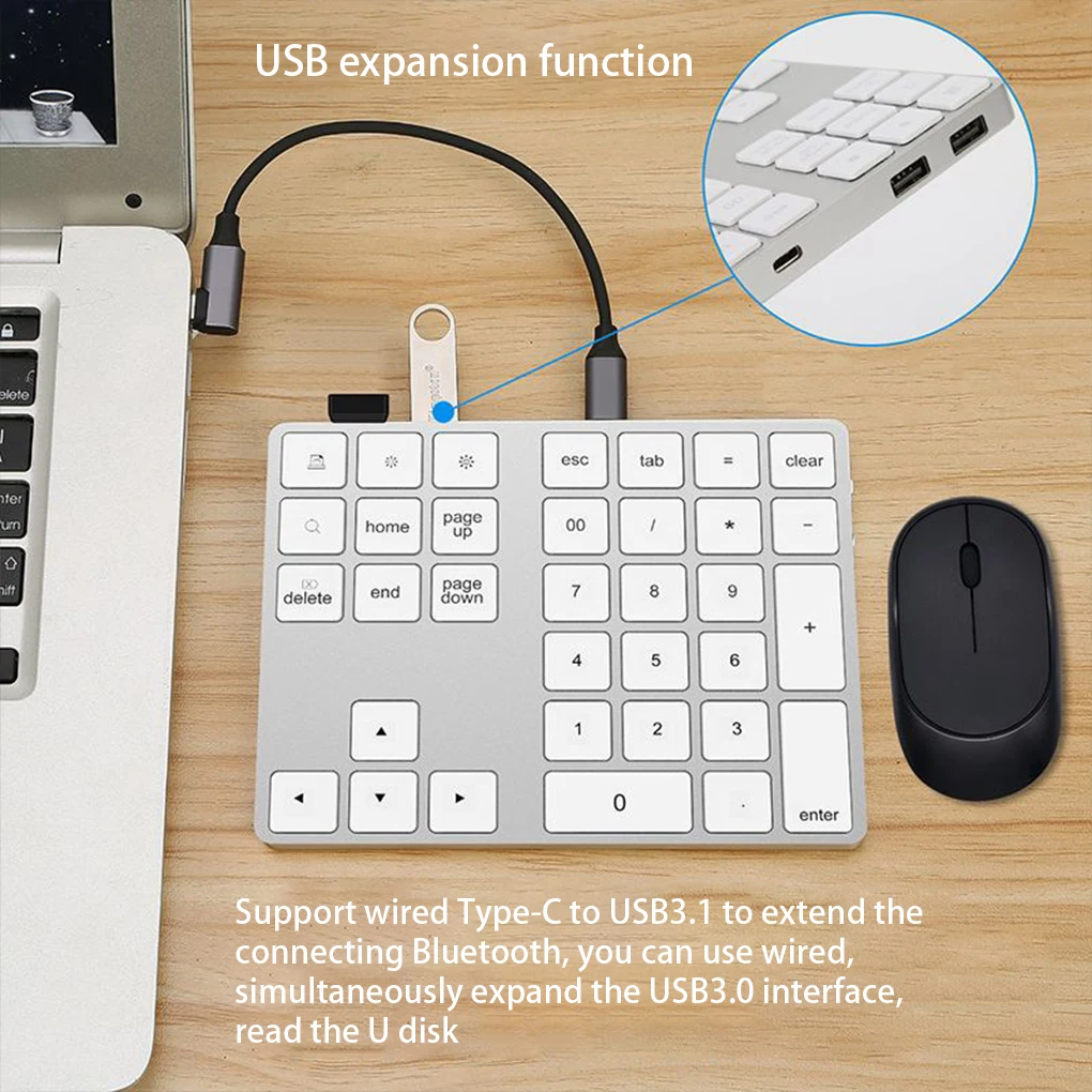 Numeric Keyboard Handheld Small Receiver Pocket Keypad Black trade edition
