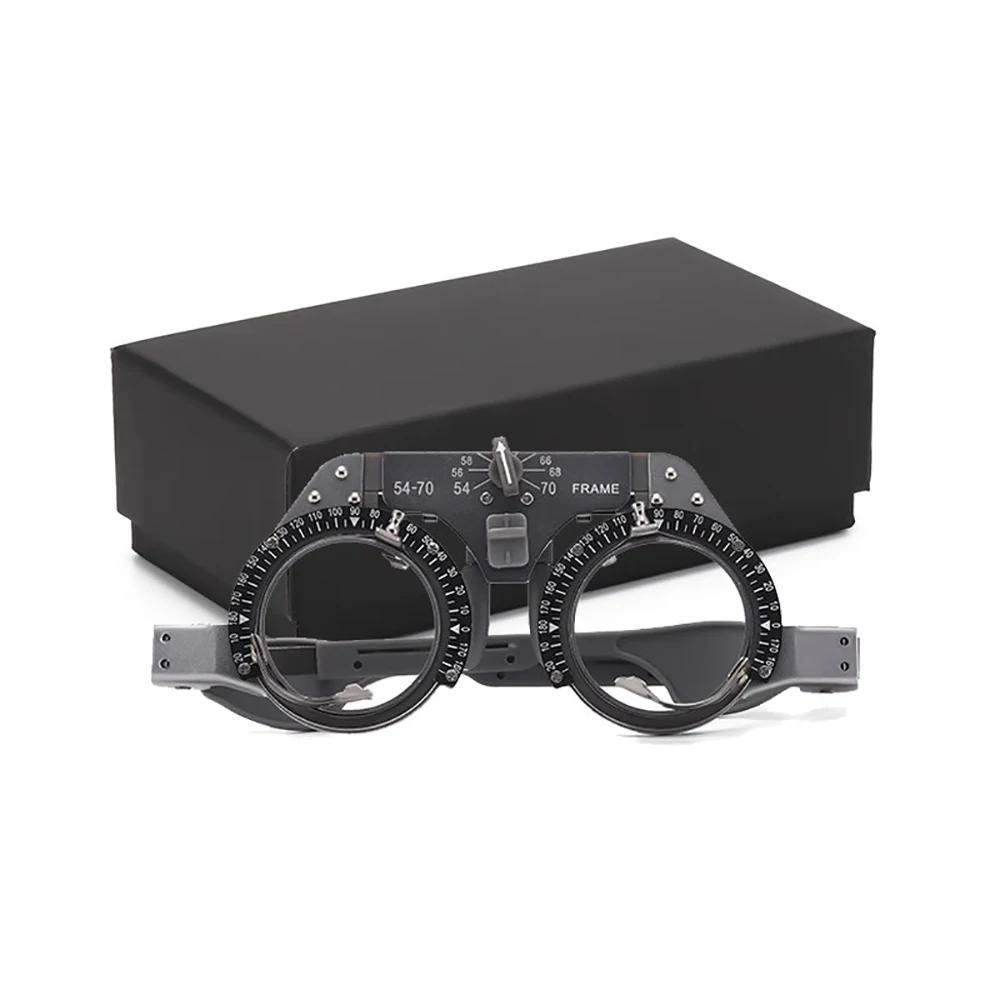 

Titanium Alloy Trial Frame - Adjustable PD (54-70mm) & Axis Scale (360° Rotation) - Premium Optometry Tool