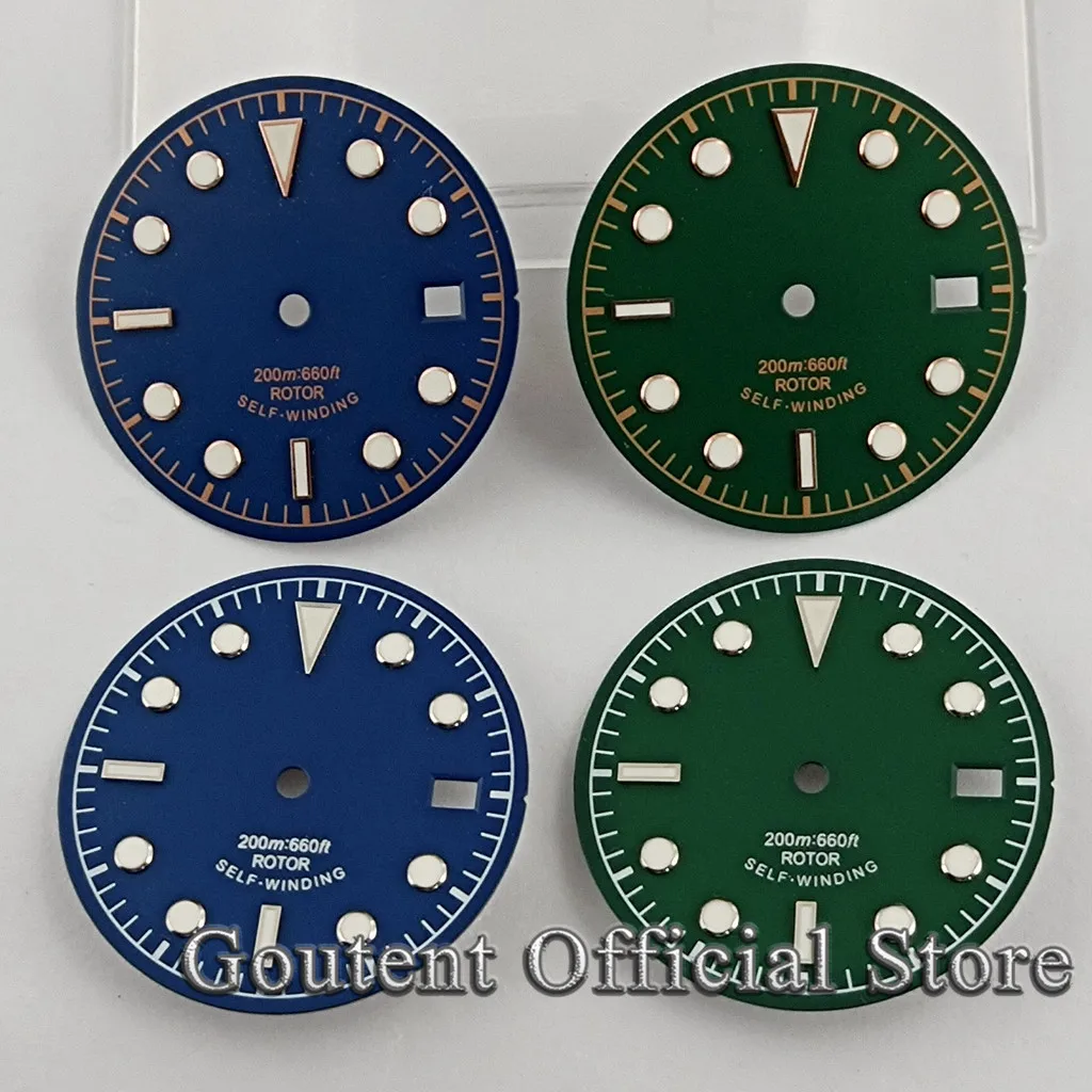 Goutent 30.5mm Black Blue Green Sterile Watch Dial For NH35/NH35A ETA2824/2836 PT5000 Miyota 8205/8215/821A DG2813/3804 Movement