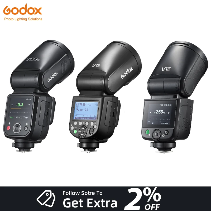 

GODOX V1PRO/V1 Mid/V100 2.4G Wireless TLL HSS Li-ion Round Head Speedlite Camera Flash High-speed Sync For Canon Nikon Sony Fuji