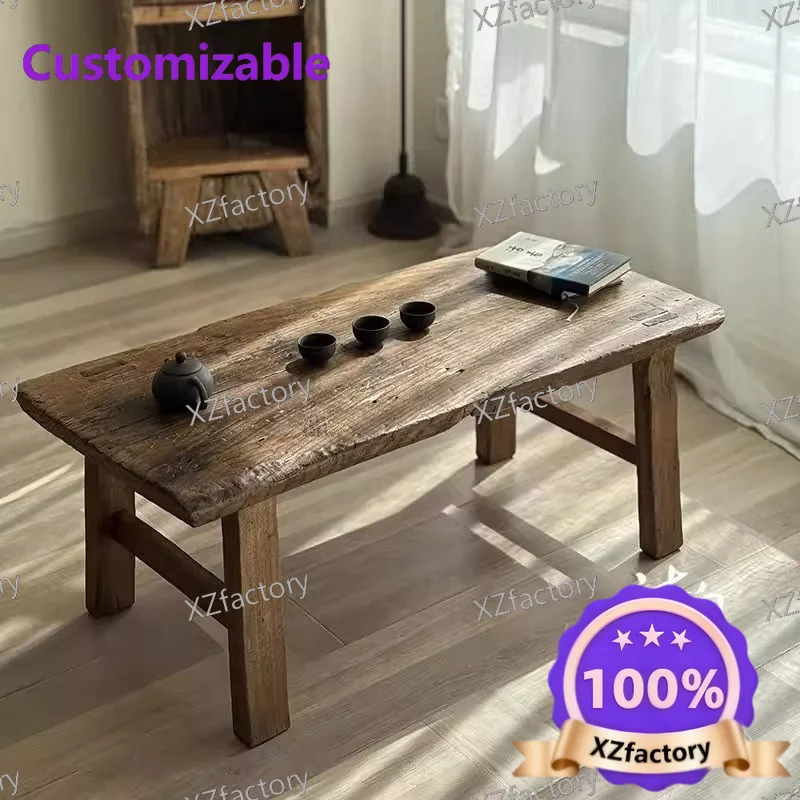 Factory Direct 2026 Top RatedMedieval silent wind indoor log coffee table small apartment household living room tea table retro