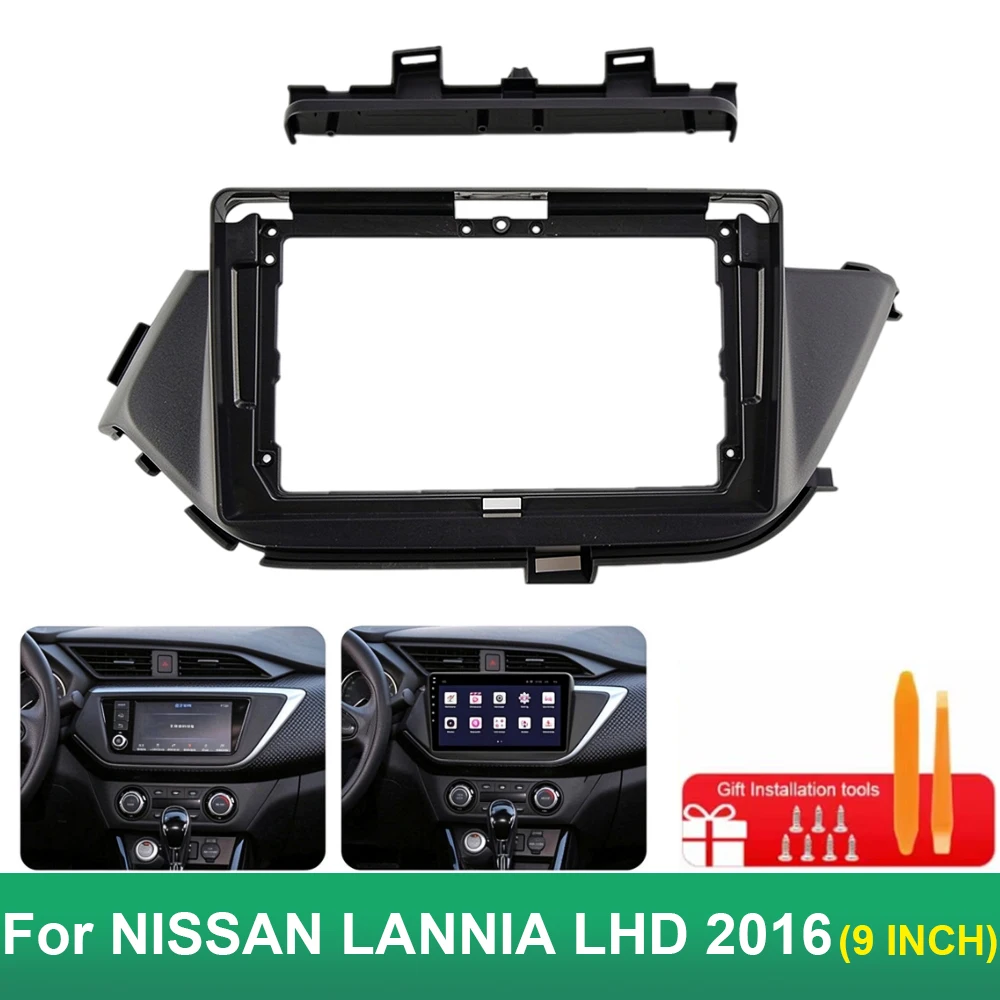 9 Inch Car Stereo Dashboard Frame Compatible with For NISSAN LANNIA LHD 2016 Radio Navigation Panel Mounting Frame