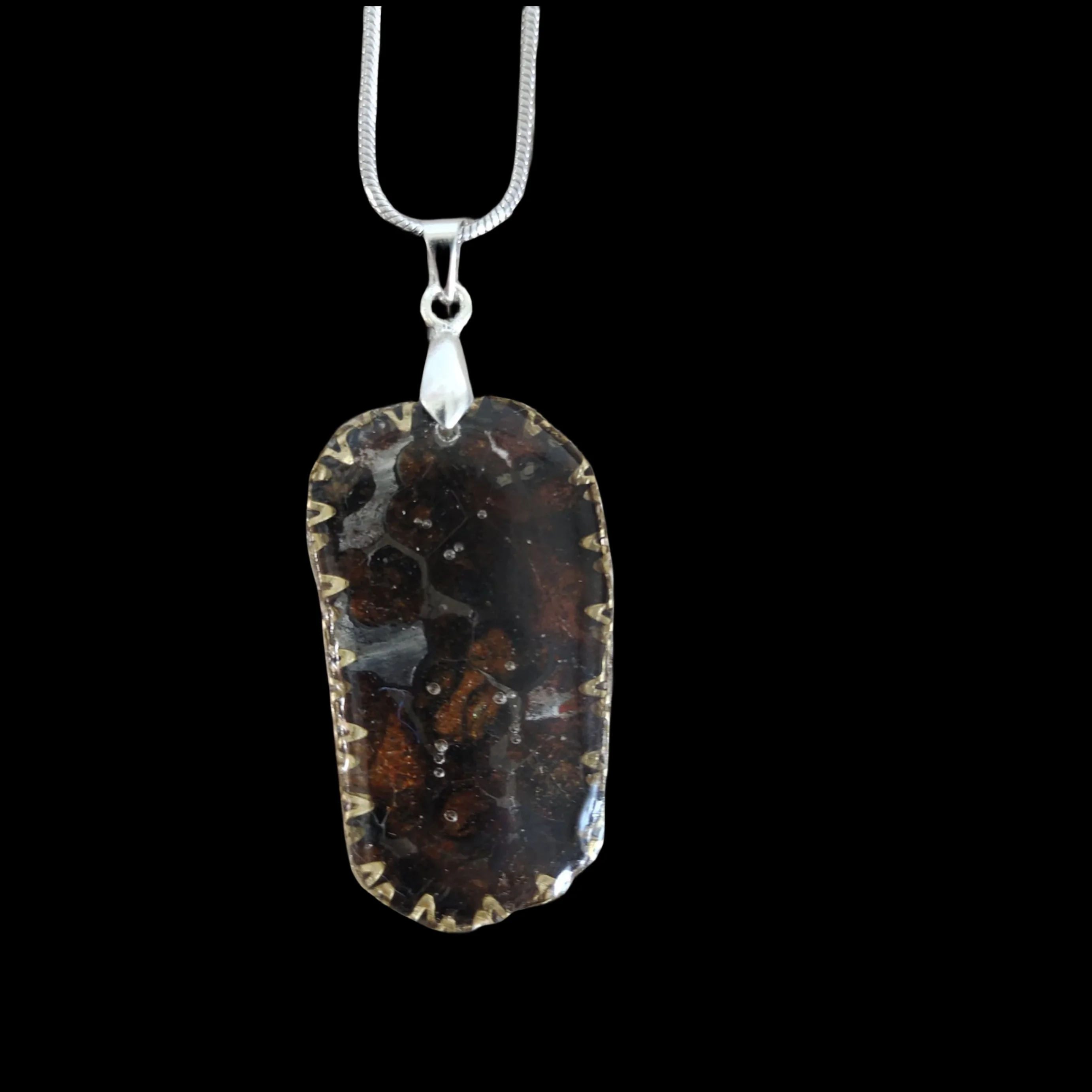 Sericho Pallastie meteorite PENDANT, Olivine Natural meteorite material Collection - from Kenya CB256