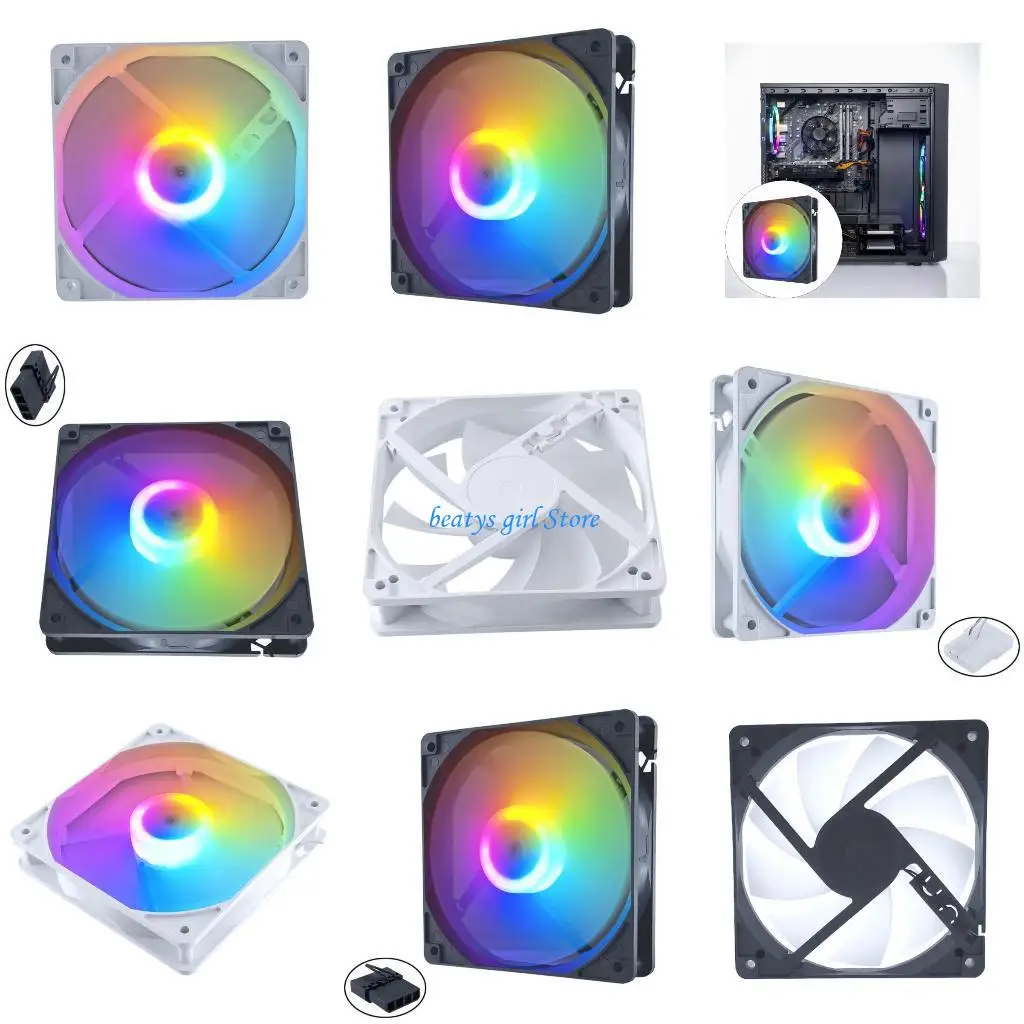 

C7AB Универсальный корпус для ПК 12 см, 4 контакта, охлаждающий вентилятор, тихая работа, 45 кубических футов в минуту, цветной