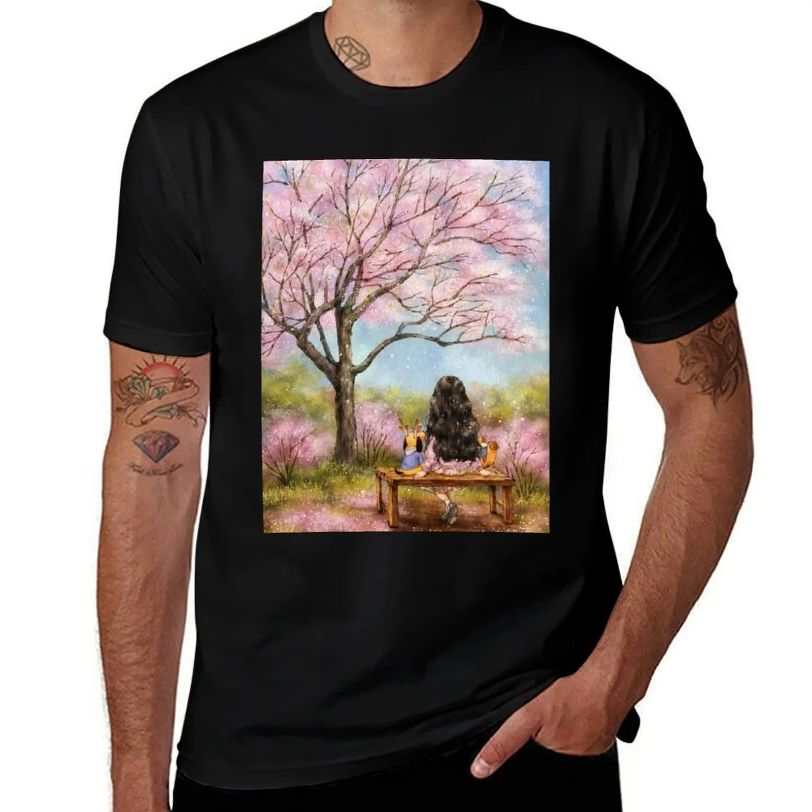 

A Day Of Floral Rain T-Shirt basketball graphic tees cotton man t-shirts customs sweat shirts, men