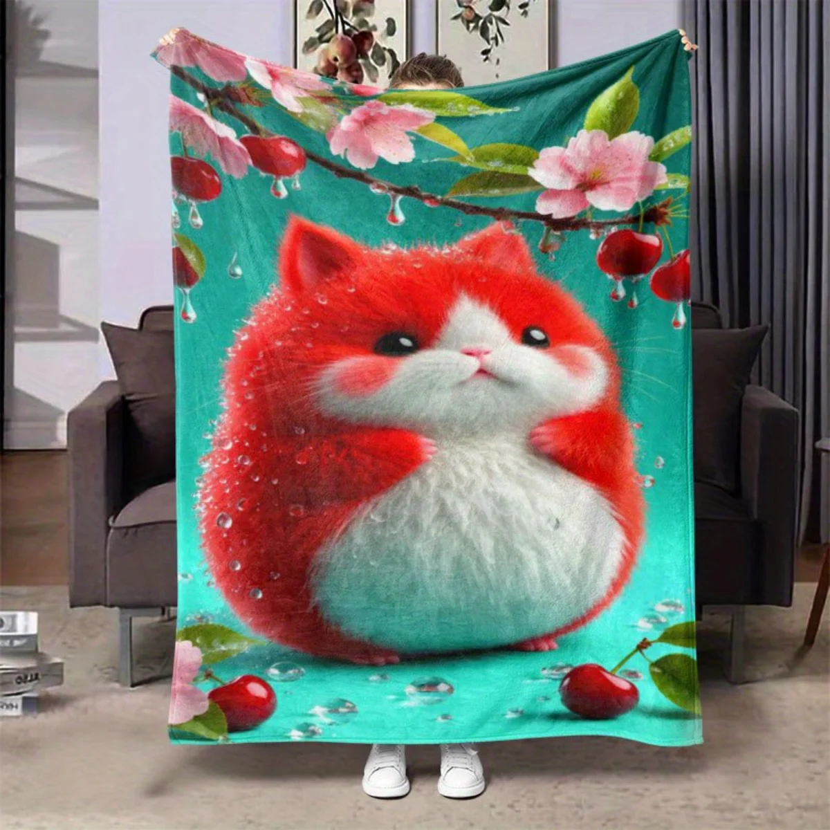 

Фланелевое одеяло с милым котом — мягкое и теплое, подходит для диванов, кроватей, стульев, кемпинга и праздничного подарка для семьи и подруги.