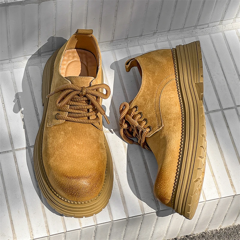 

Men High-quality European and American Retro Derby Shoes Thick Soled and Durable Fashionable and Personalized Fashion Shoes