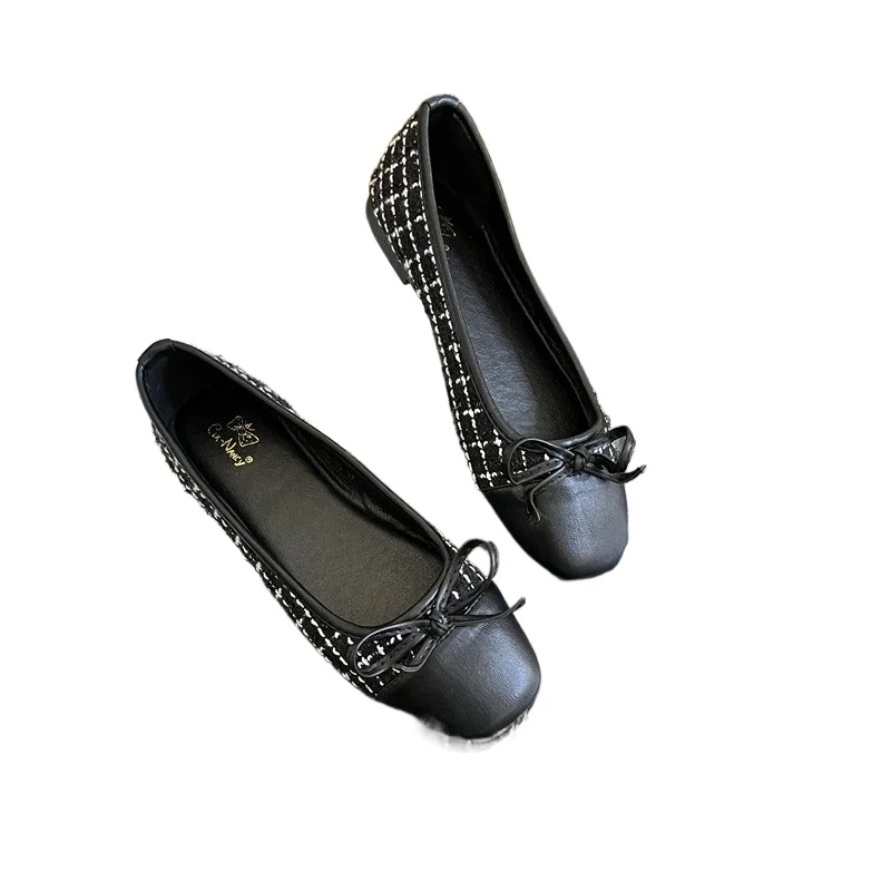New Style Fashion Women's Ballet Shoes Leather Round Head Women's Shoes Flat Casual Classic Breathable Style Ladies Single Shoes