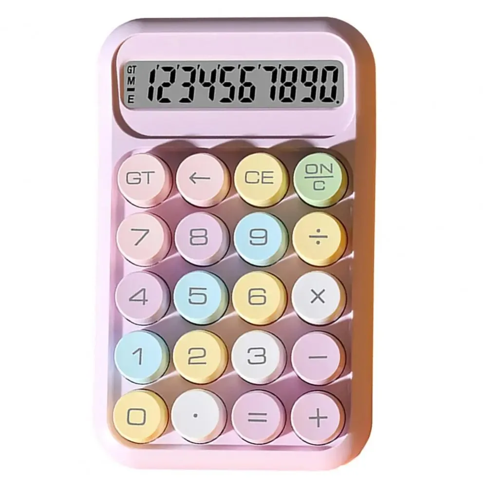 Mechanical Keyboard Candy Color Calculators Portable 10-digits Retro Typewriter Colorful Cartoon Calculator