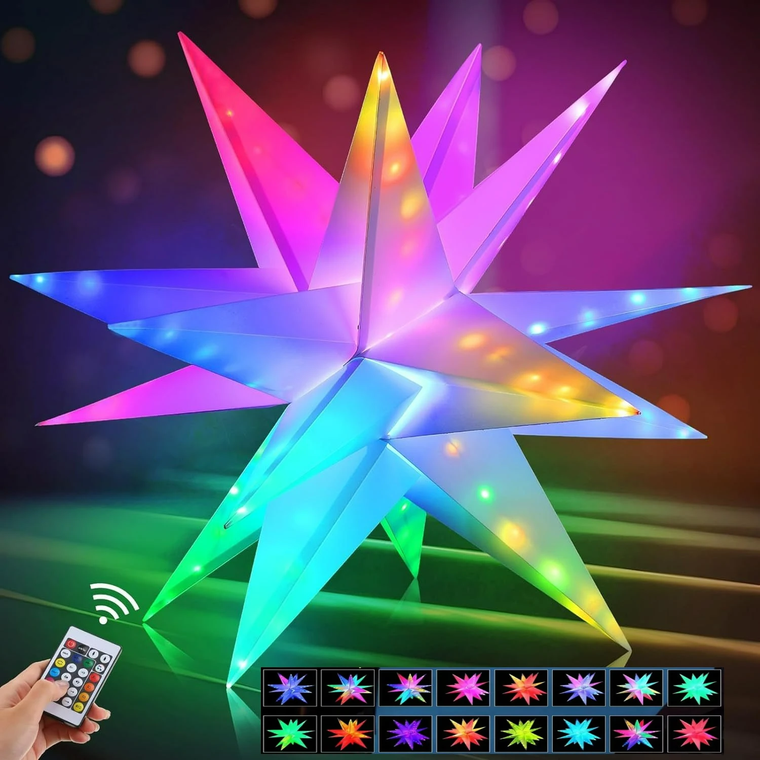 Smart LED RGB Star Light Bluetooth APP Control Night Lights Magic Color Point Lamp for Gift Party Yard Tree Camping Home Decor