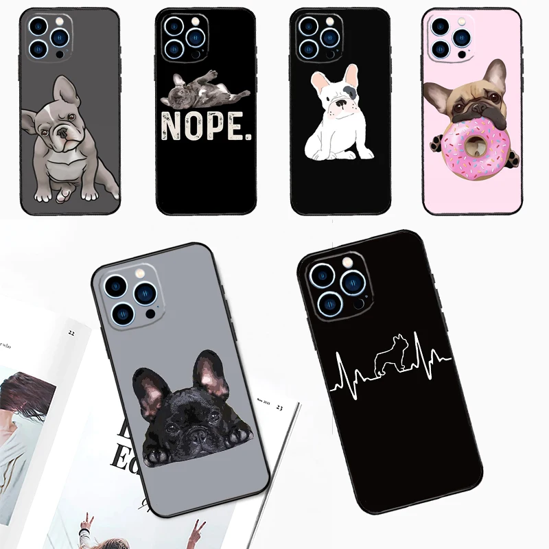 French Bulldog Dog Phone Case For iPhone 17 Pro Max 11 14 15 16 Pro Max Plus 12 13 Mini 16e 17 Air Back Cover