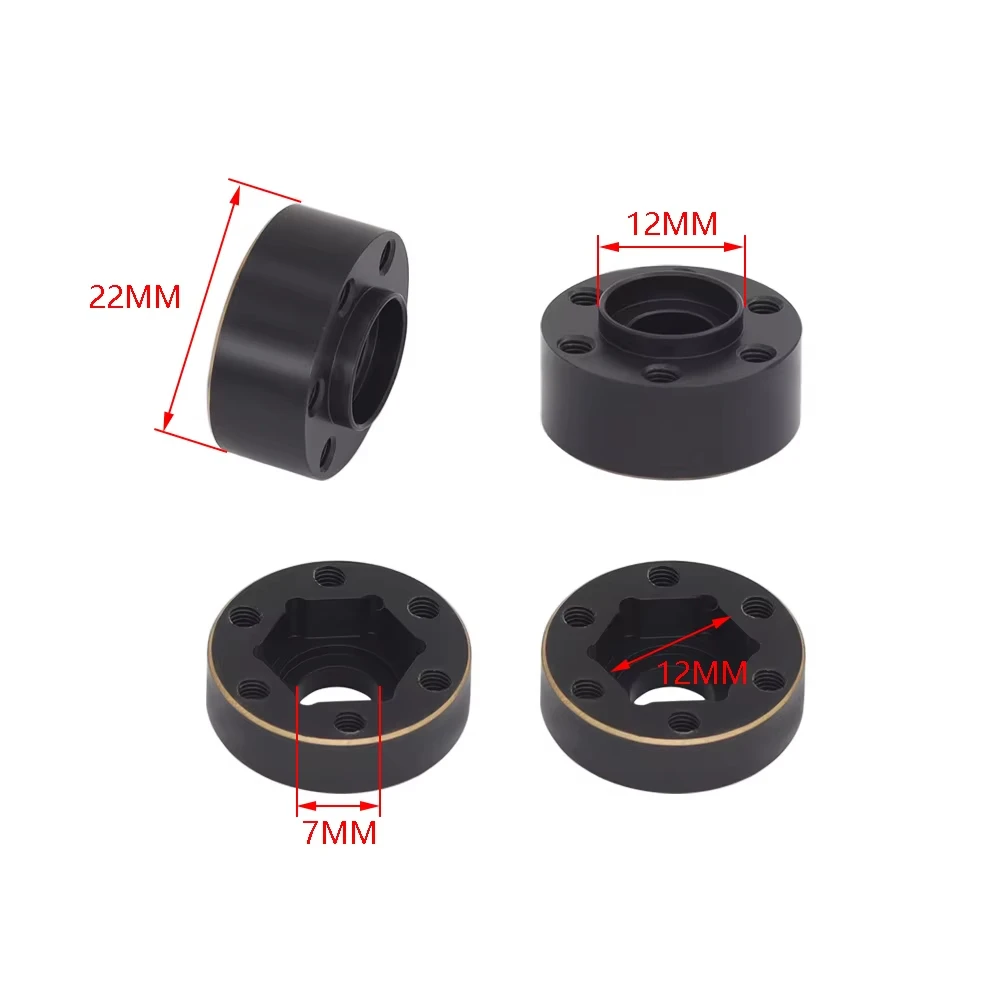 Hexagonal brass hub adapter weight for 1.9 2.2 anti-slip rims RC crawler car Axial SCX10 Capra TRX4 TRX6 VS4-10 Gen8