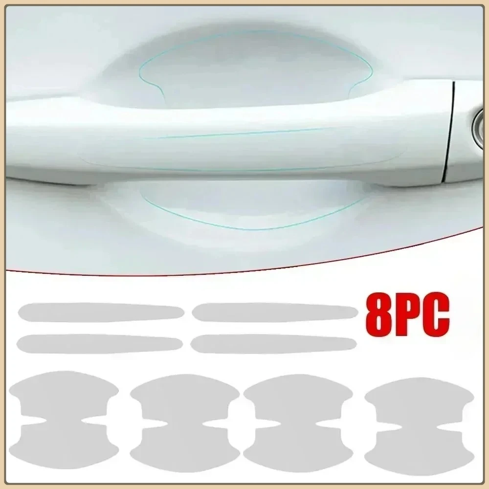 

8Pcs Universal Car Door Handle Anti-scratch Protective Stickers Clear Invisible Car Door Wrist Paint Protection Film Decals