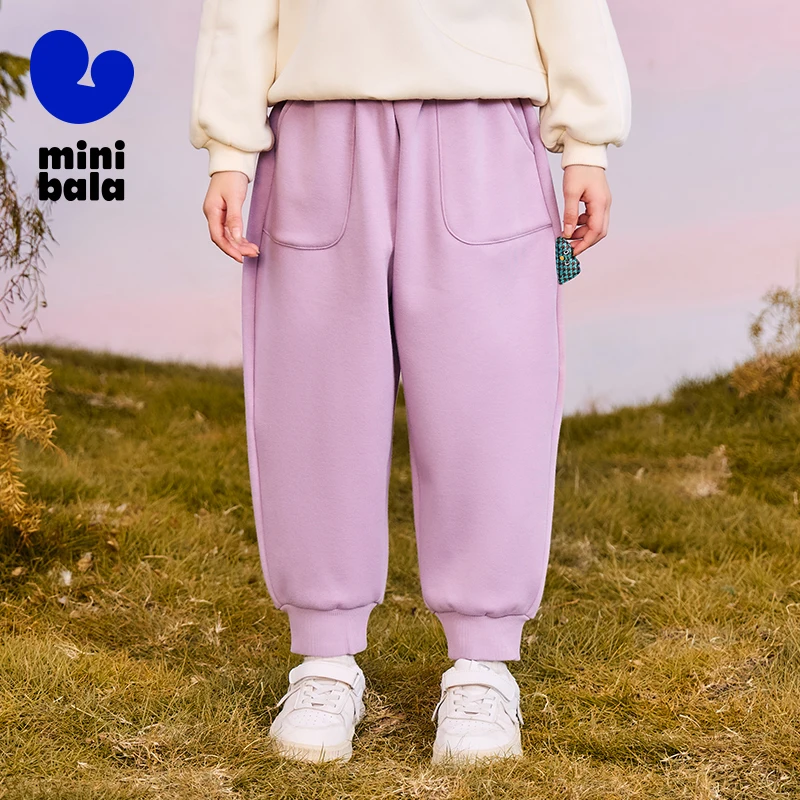 سروال أطفال صغير بالا 2025 شتاء جديد مبطن بالصوف بنطلون مريح فضفاض #1