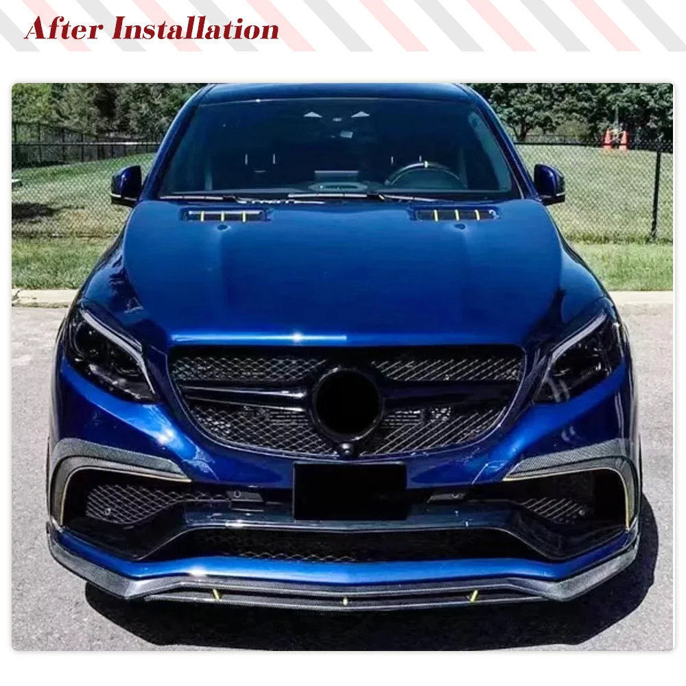 Carbon Fiber /FRP  Front Bumper Lip Spoiler For Mercedes-Benz GLE Class C292 GLE63 AMG 2015 - 2018 Front Bumper Splitters 4CS