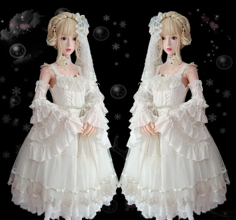 Robe à bretelles vintage lolita cos loli pour fille, tenue de princesse victorienne, taille haute, imprimée avec nœud papillon, style gothique, mignon, kawaii