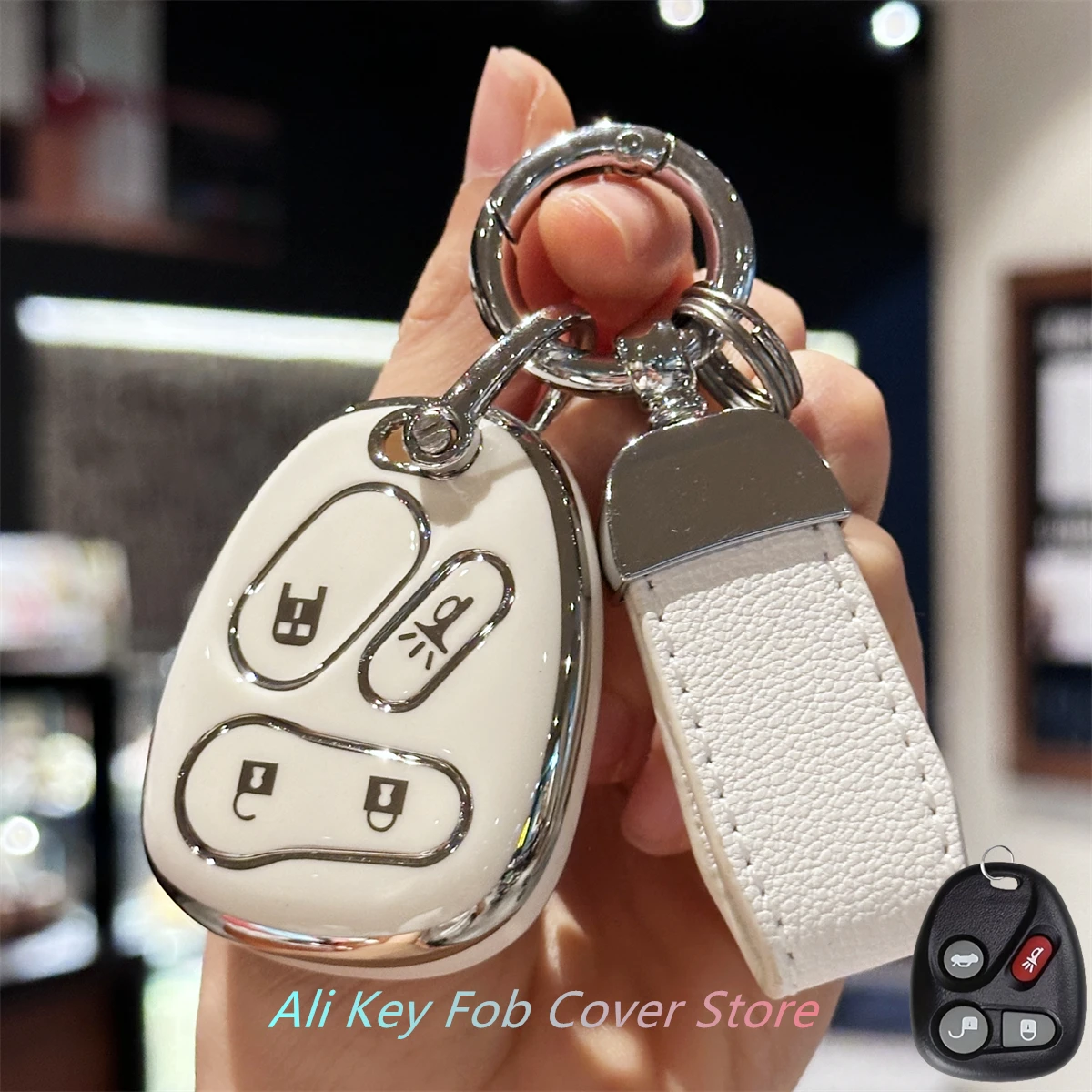 Key Fob Cover with Keyring Car Keychain for Chevy Astro, Blazer and GMC Jimmy, Safari 2001 2002 2003 2004 2005