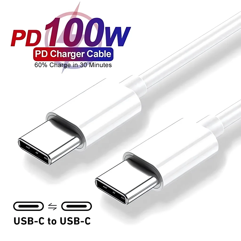 Type C to USB C 100W PD Fast Charging Cable For iPhone 15 16 17 Pro Max 15 16 Plus Samsung Pixel Moto Huawei Quick Charger Cable