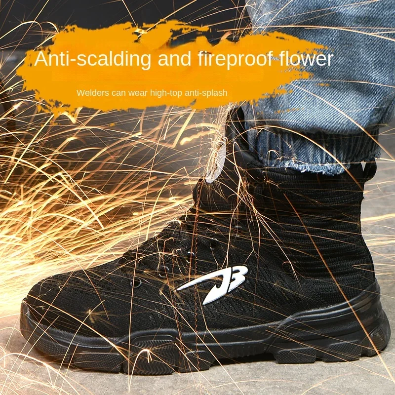 One Piece of Breathable Anti Impact and Anti Puncture Work Shoes with High Banging Steel Toe Cap for Distribution