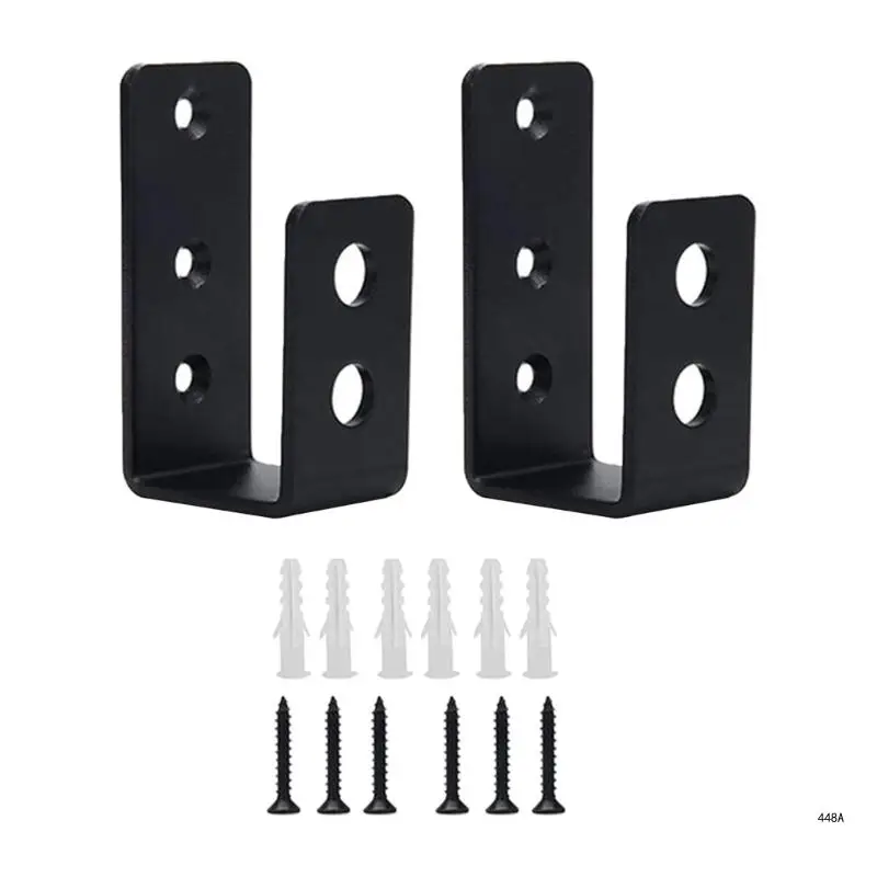 Door Barricades Clamps Brackets Set Us-Shaped Bar Security Door Locks Supports for Home Barn Shed Garage Gate Door