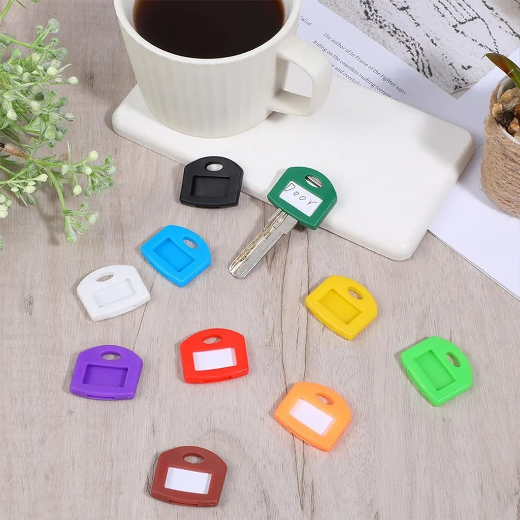 Key Cap Cover Elastic Cover With Label Window Elastic Key Identifier Transparent Waterproof Silicone Key Cover For Office Keys