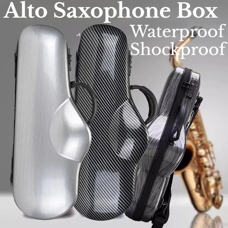 PVC Alto Saxophone Box Lightweight Waterproof Pickproof Drop-proof Portable Shoulders Saxophone Box Musical Instrument Accessory