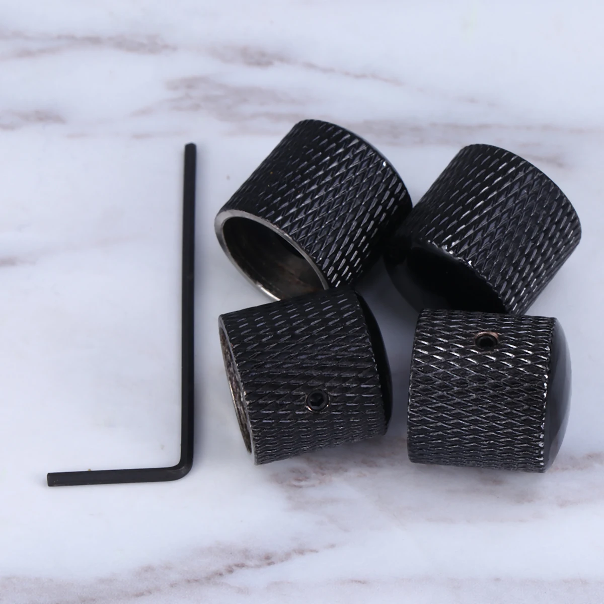 

4 Pcs Electric Guitar Knob Bronze Knobs Dome Metal Bass Volume Heavy with Wrench