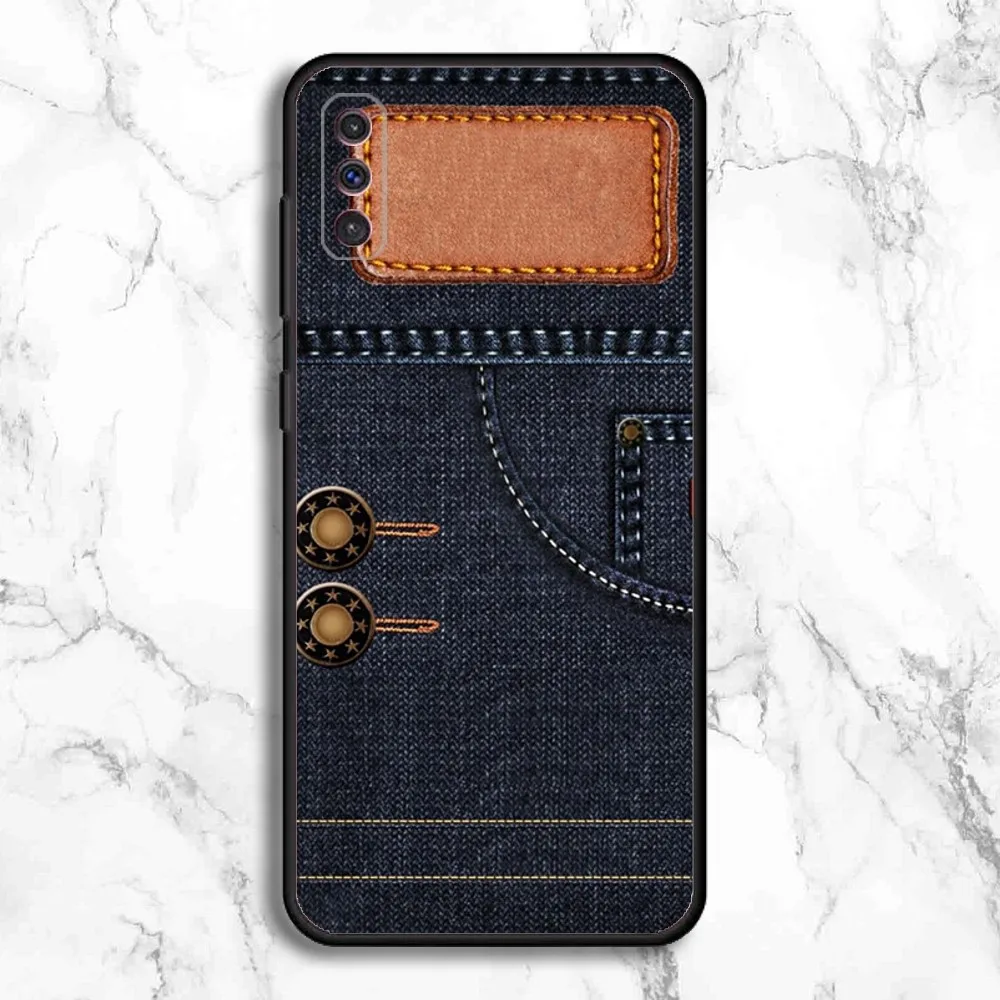 Tool Jeans Pattern Phone Case For Samsung Galaxy A13,A21s,A22,A31,A32,A52,A53,A71,A80,A91 Soft Black Phone Cover