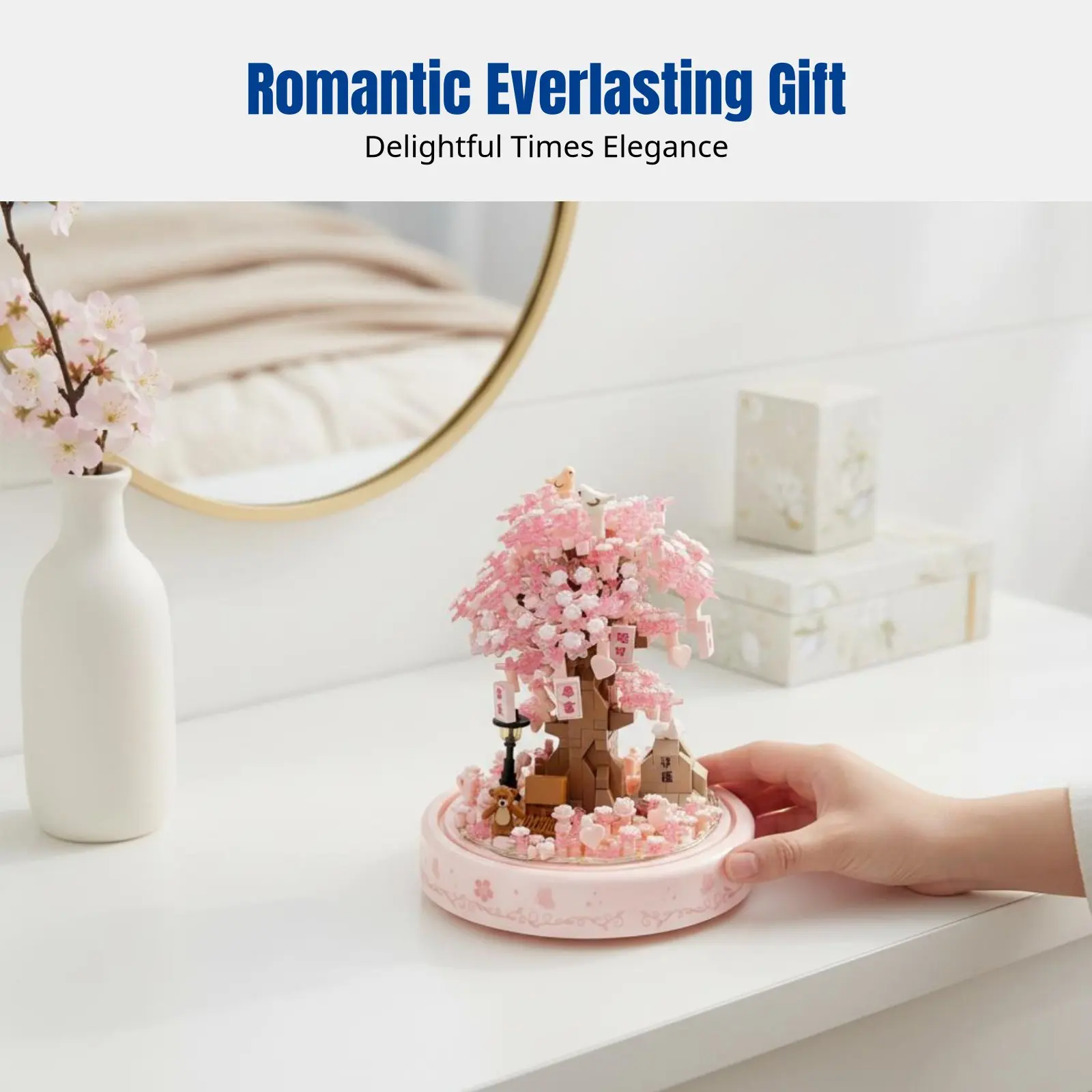 

Flowering Tree Building Blocks, Everlasting Flower DIY Pot Decor, Assembly Toy, Gift for Girls