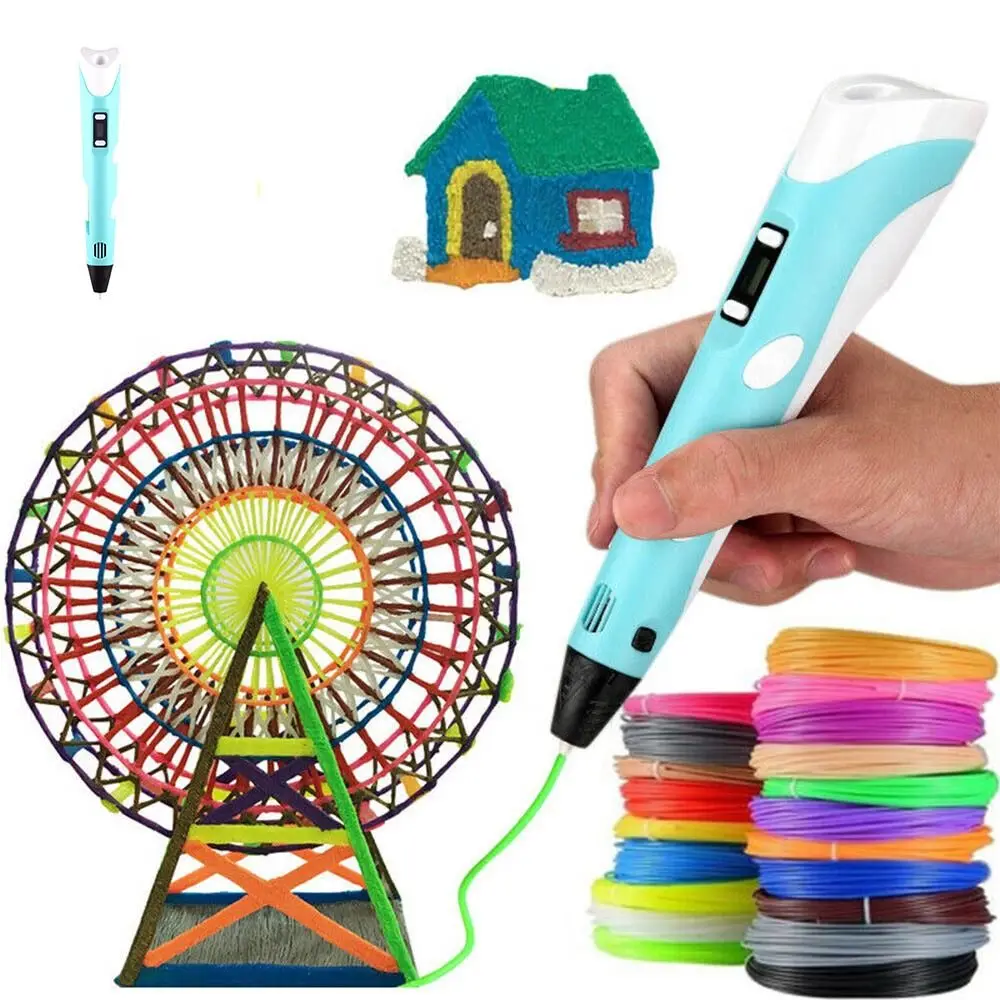

Kids Favors Christmas Birthdy Gift With LCD Screen Drawing Supplies 3D Pens PLA Filament Arts Printer 3D Printing Pen