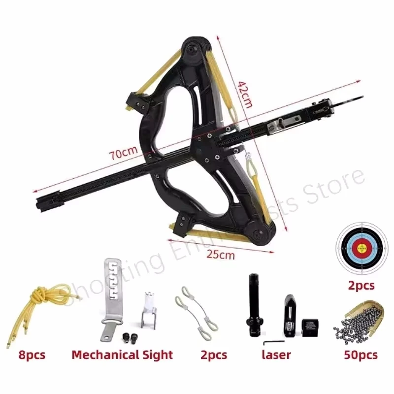 Powerful and Precise Shooting Steel Ball Intelligent Bow and Arrow Telescopic Metal Composite Bow Outdoor Rubber Laser