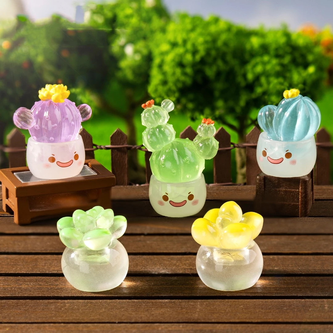 

20 шт. серебристые суккулентные растения, миниатюрная фигурка из смолы, светящаяся для микроландского украшения, сказочный сад, домашний декор