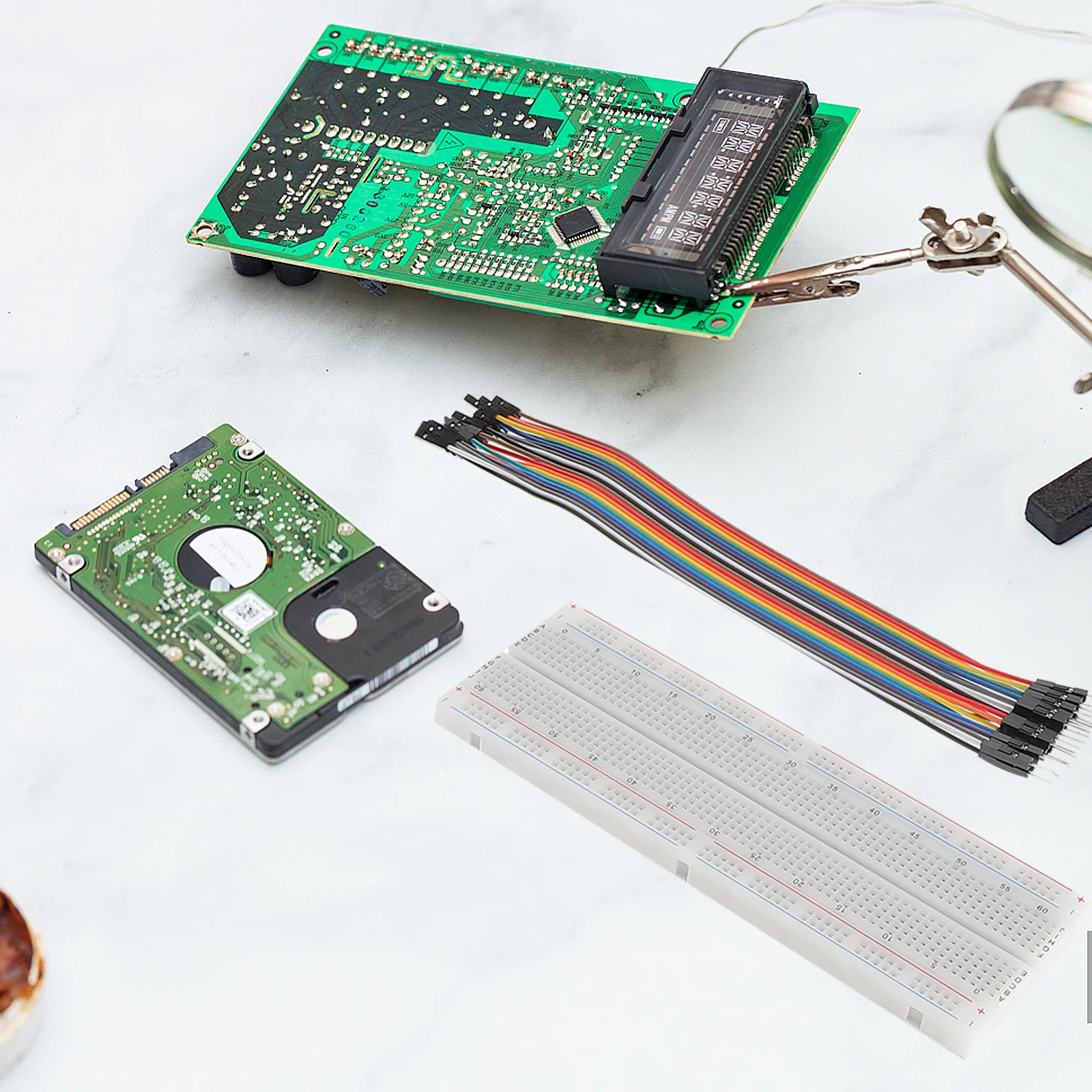 

1Set Starter Electronics Component Kit Compatible R3 Breadboard Jumper Wire for DIY Circuit Prototyping