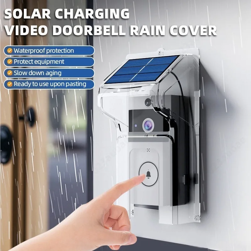 HD Wireless Video Doorbell with Solar Rain Cover Smart Intercom Doorbell Voice Changer Surveillance Camera