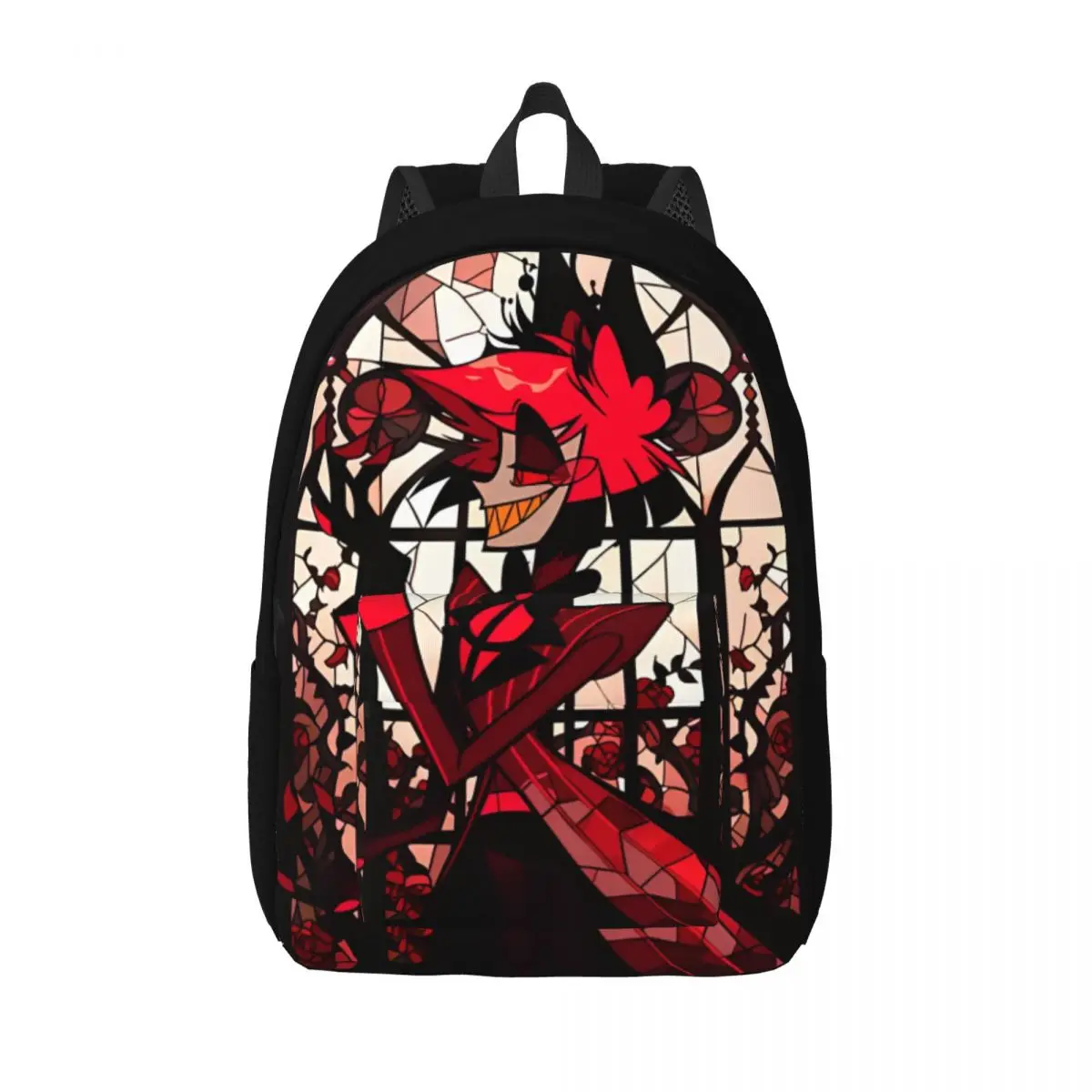 Stained Glass Alastor Teenage Backpack Gift High School Business Anime Hazbined-Hotels Daypack for Men Women Laptop Shoulder Bag