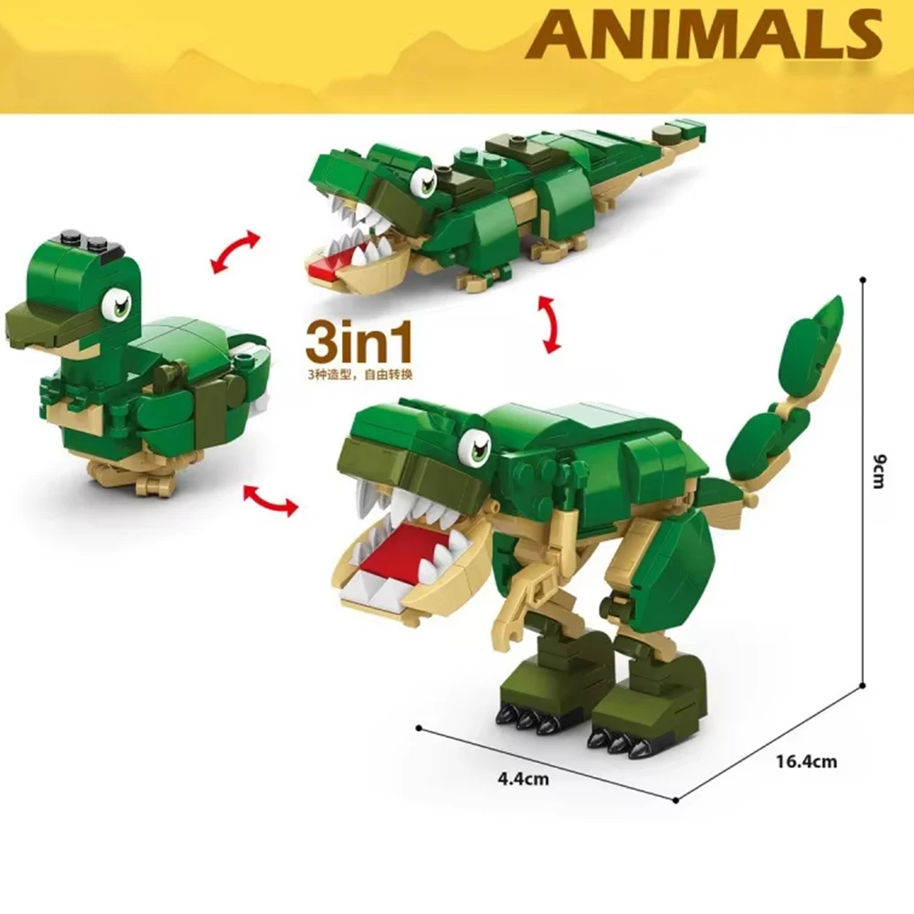 2026 Wild Land Animal Building Blocks, Elephant and Tiger Assembly Model, Cognitive Toys, Educational Birthday Gifts