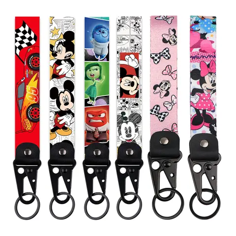 Classic Cartoon Car Keychain Mickey Key Rings Race Car Jewelry Men Women Lanyard Motorcycle Accessories Gifts For Friend