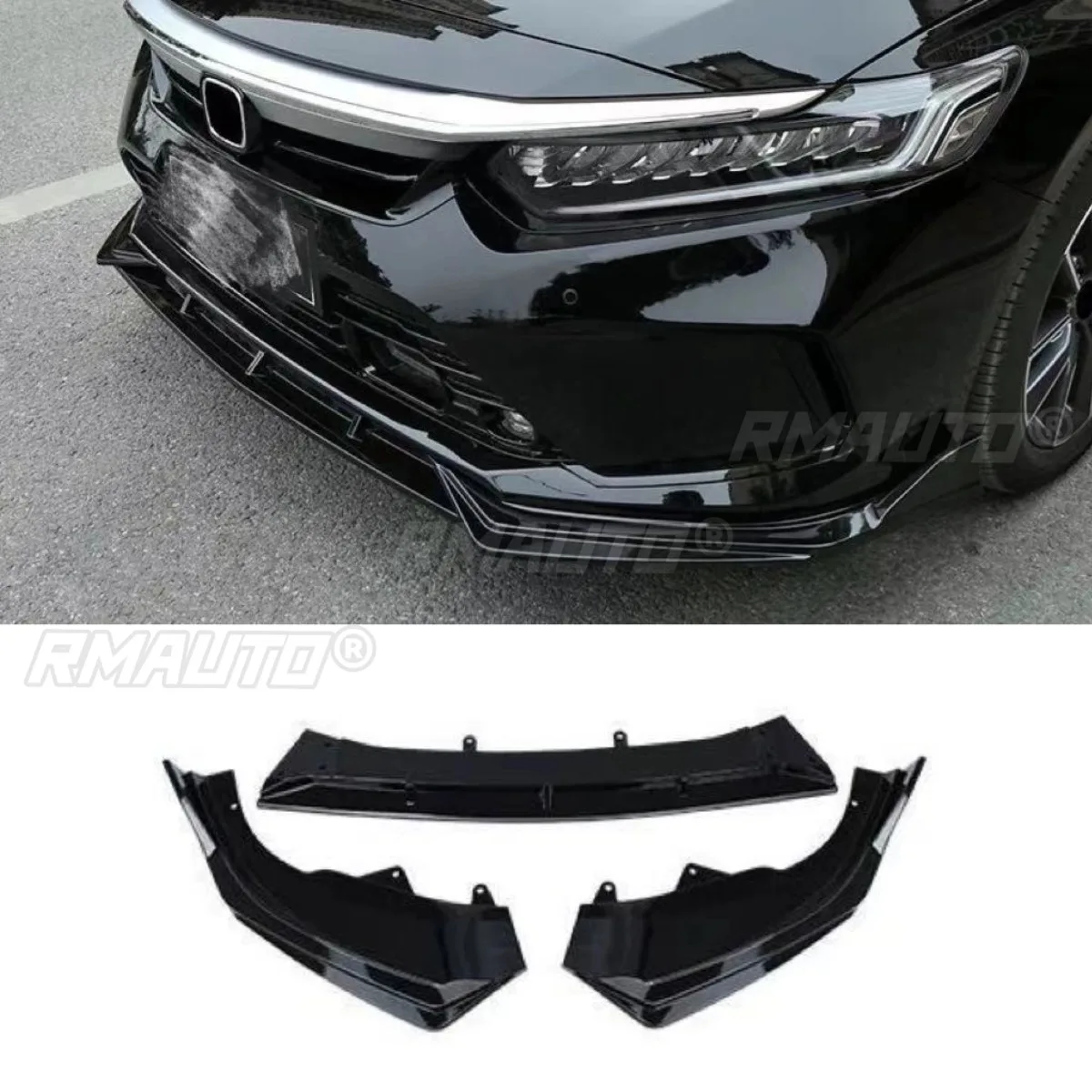 

Car Front Bumper Lip Diffuser Spoiler Glossy Black Modification Part for Honda INSPIRE 2022 Bumper Guard Car Accessories