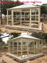 Outdoor glass house, villa, courtyard, sunshine room, aluminum alloy simple wooden house, mobile leisure assembly pavilion