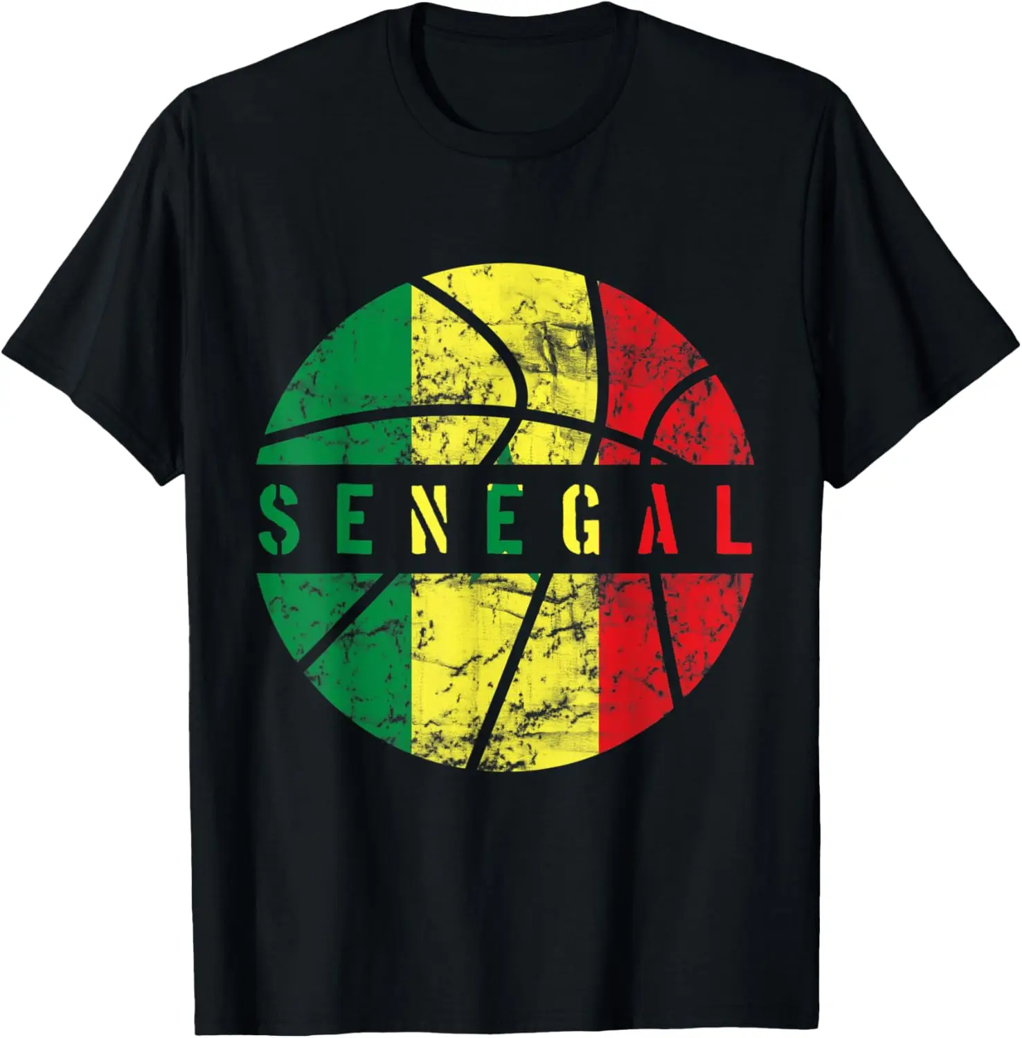 Senegal Flag Basketball Senegal Team Fan Lover T-Shirt