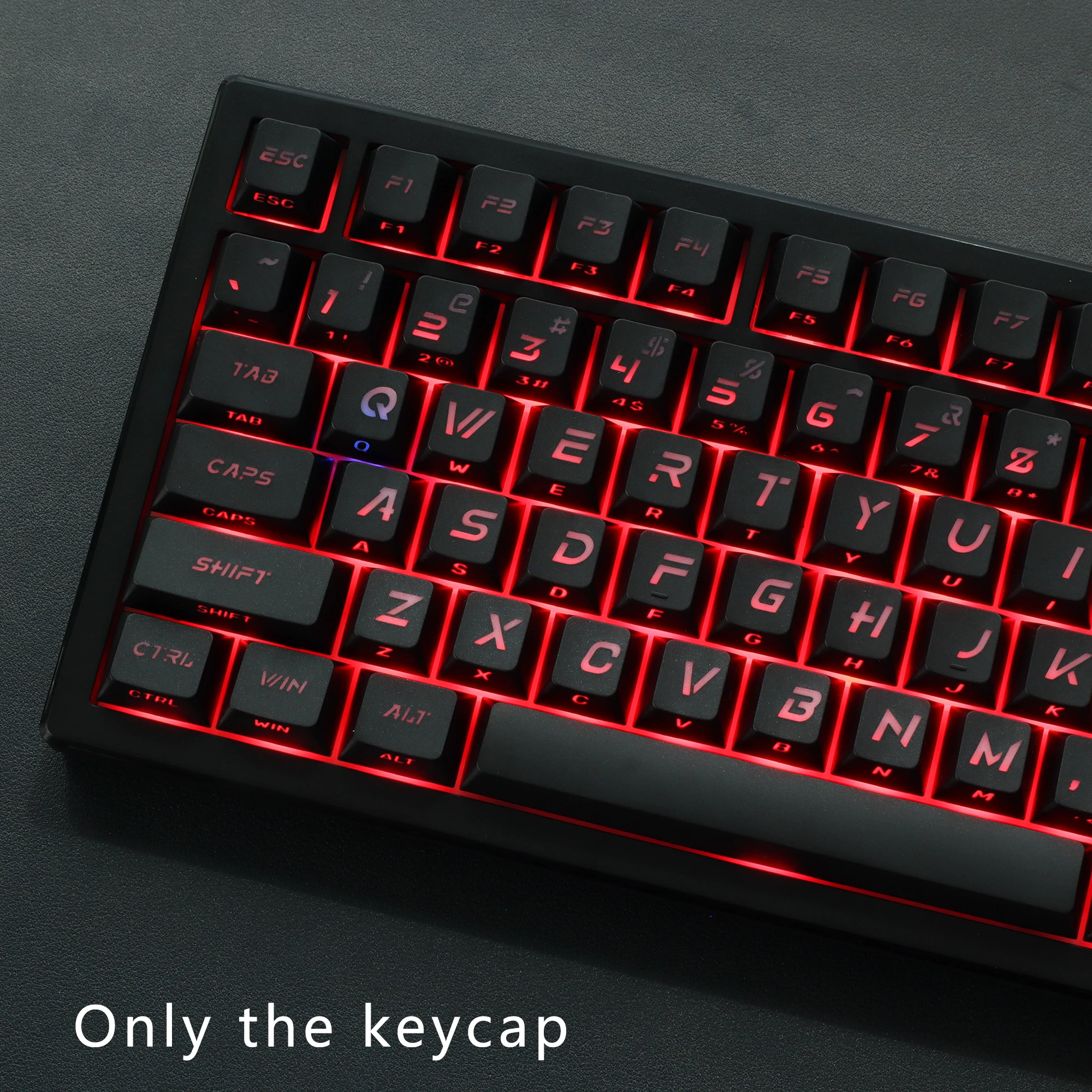 124 Keys Double Shot PBT Keycaps Cherry Profile Dual Legend Top & Side RGB Backlit Keycap Set for MX Switches Gaming Keyboard