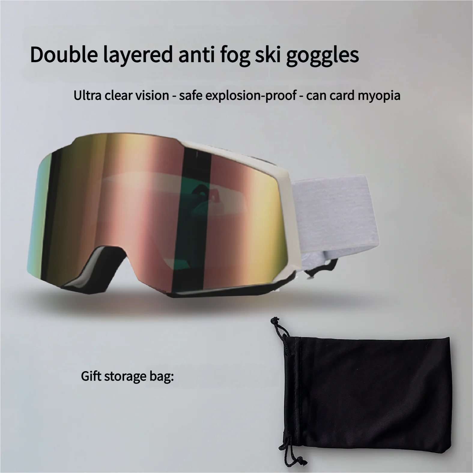 

New Multi-Colored HD Triple Anti-Fog Lens Outdoor Sports Ski Goggles - Unisex (with Storage Bag)